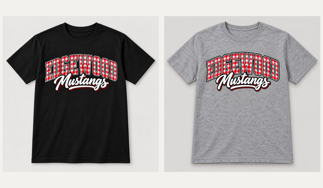 Edgewood gingham short-sleeve-tee: Black (left), Heather gray (right)