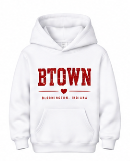 B-Town Heart Youth Hoodie in White
