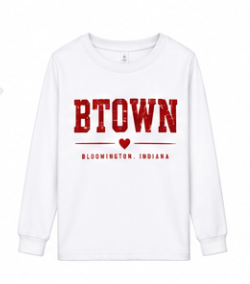 B-Town Heart Youth Long Sleeve T-Shirt in White