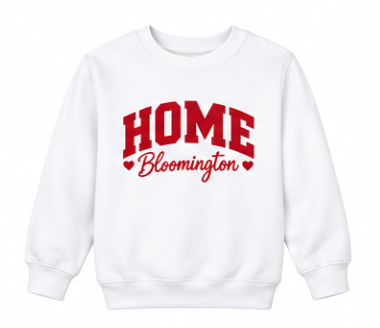 Home Bloomington Youth Crewneck in White