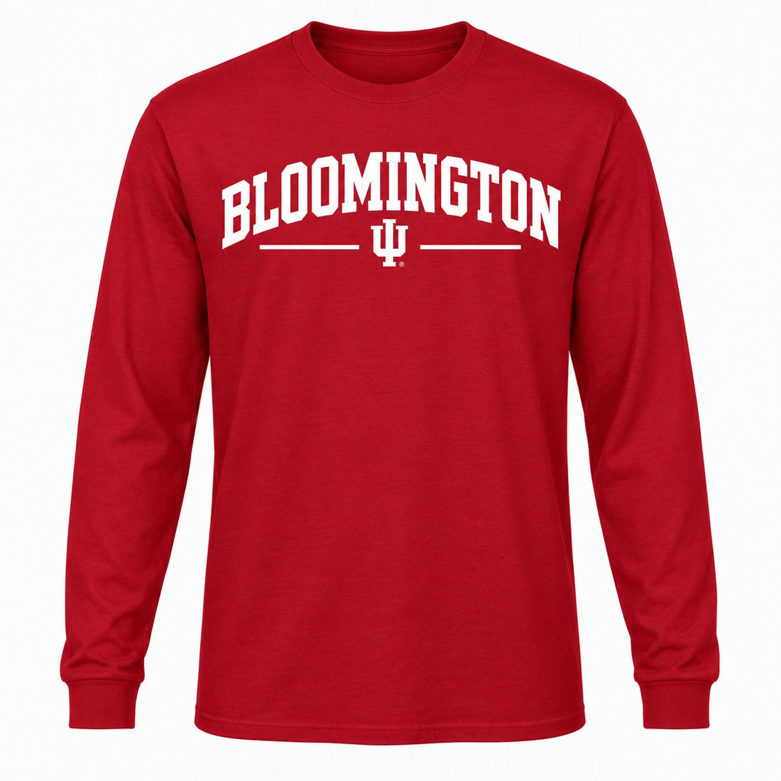 Bloomington Arch IU Long Sleeve Tee in Crimson