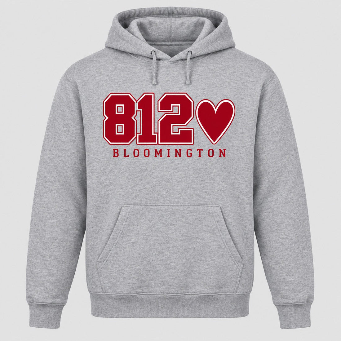 812 Bloomington Heart Hoodie in Heather Gray