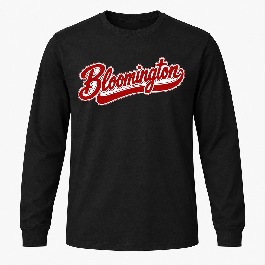 Bloomington Script Long Sleeve Tee in Black