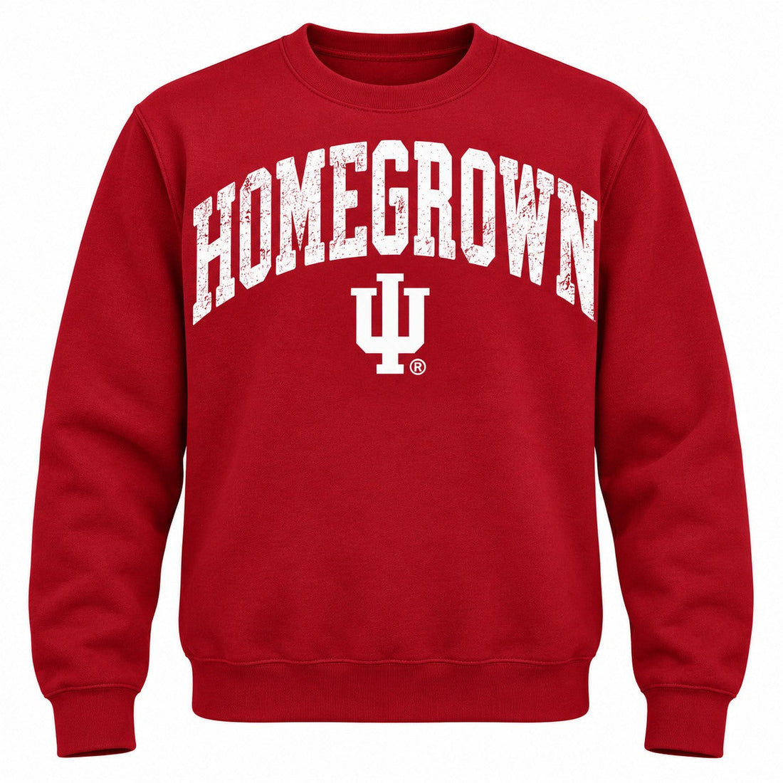 Homegrown Distressed IU Crewneck in Crimson