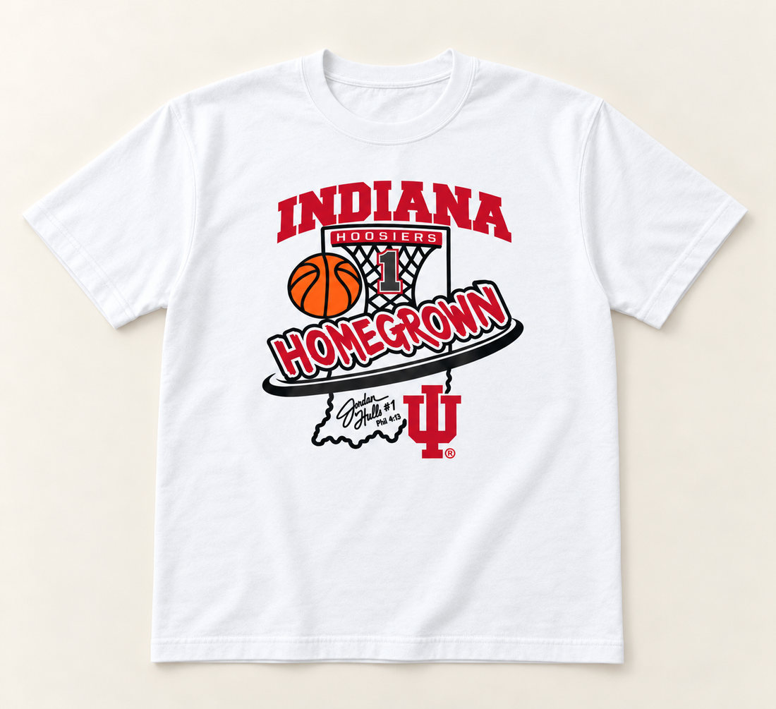 Homegrown Jordan Hulls White Tee garment mockup