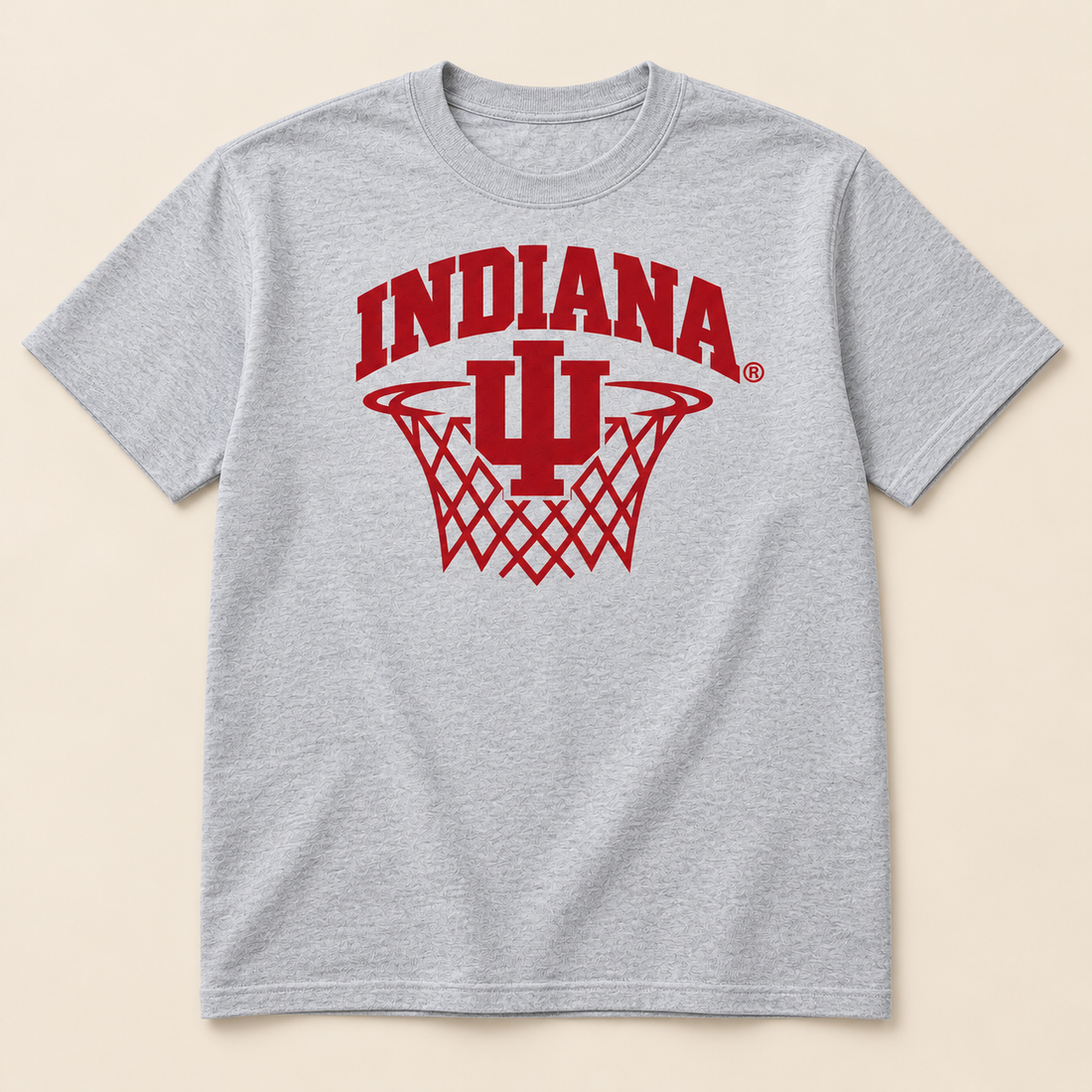 IU Hoop Sport Gray Tee garment mockup
