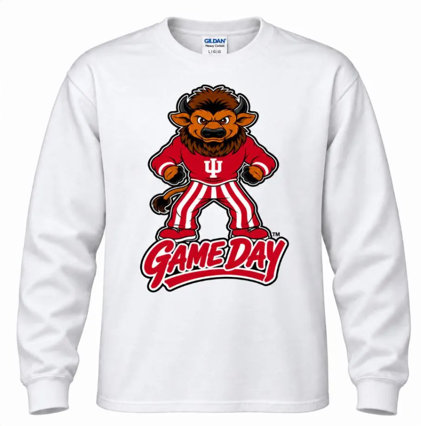 Big Bison on Gameday - white long sleeve tshirt