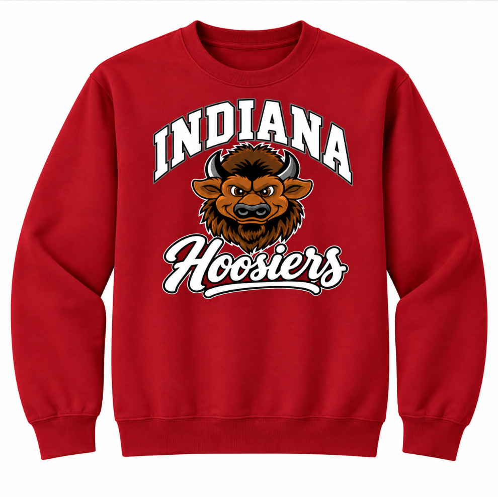 Arched Indiana Hoosiers Big Bison - red crew