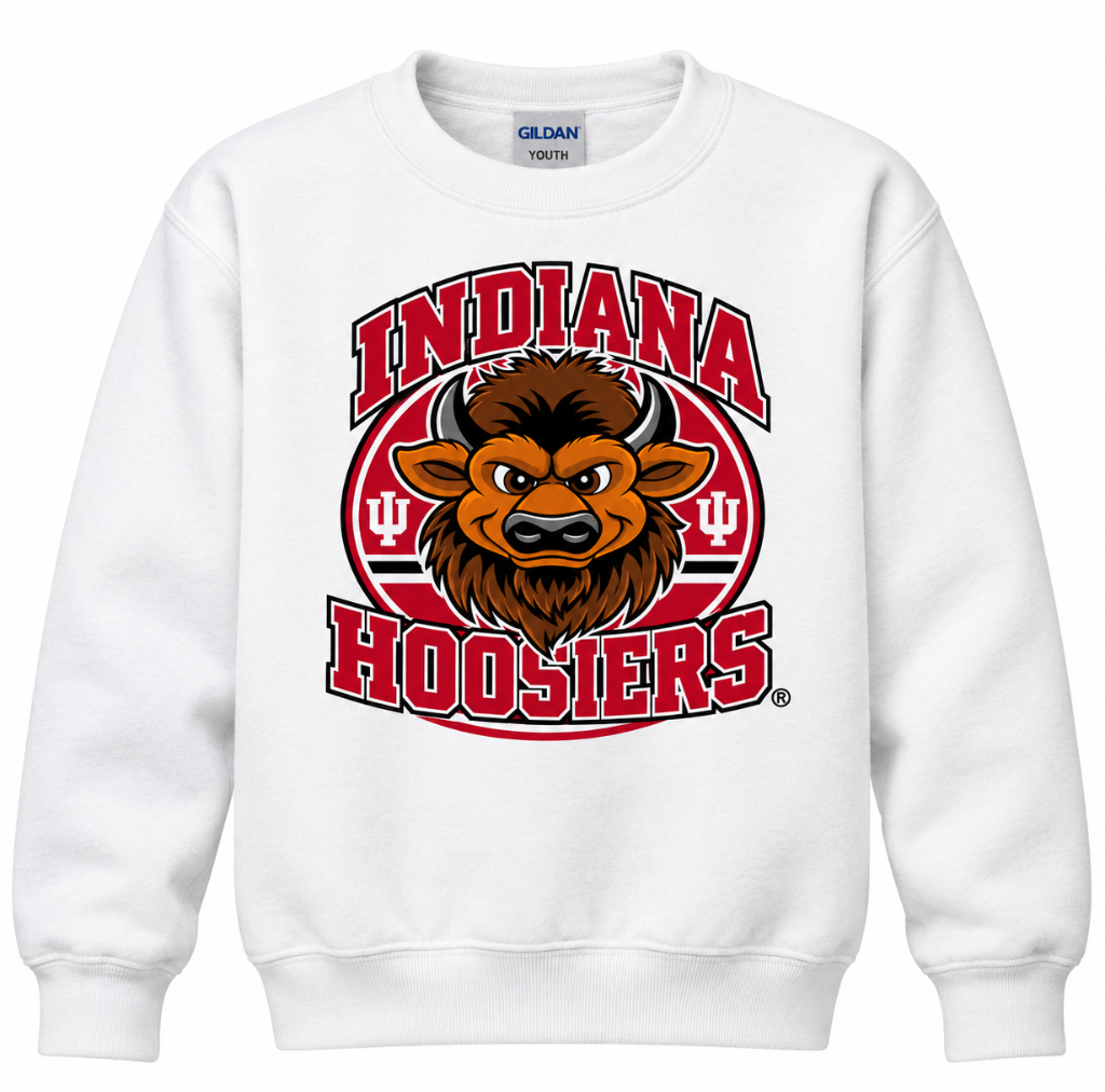 Big Bison Indiana Hoosiers Circle - white crew neck