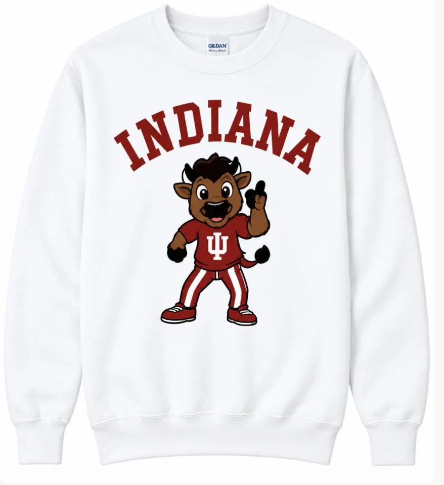Indiana Bison adult white crewneck