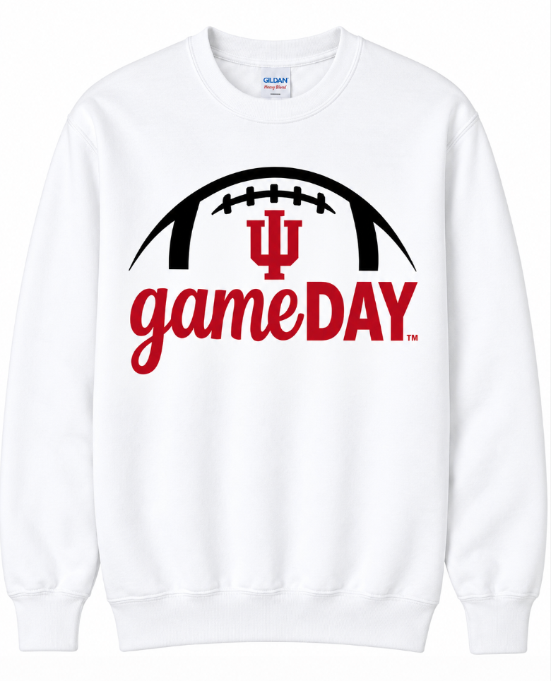 Gameday Football Laces adult white crewneck