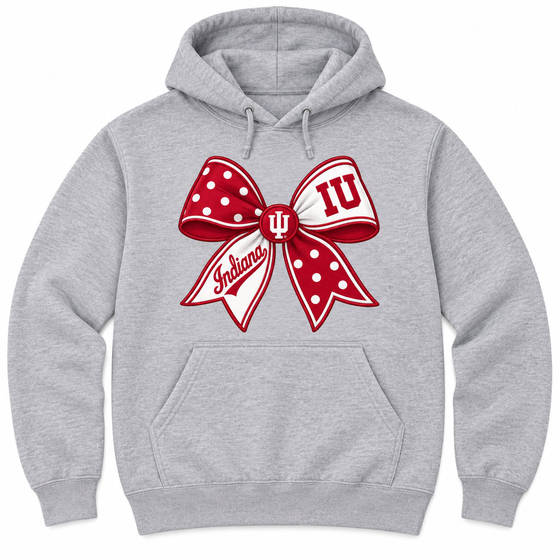 Indiana Bow hoodie flatlay in Sport Gray