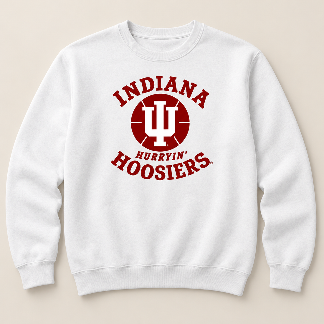hurryin hoosiers White crewneck mockup