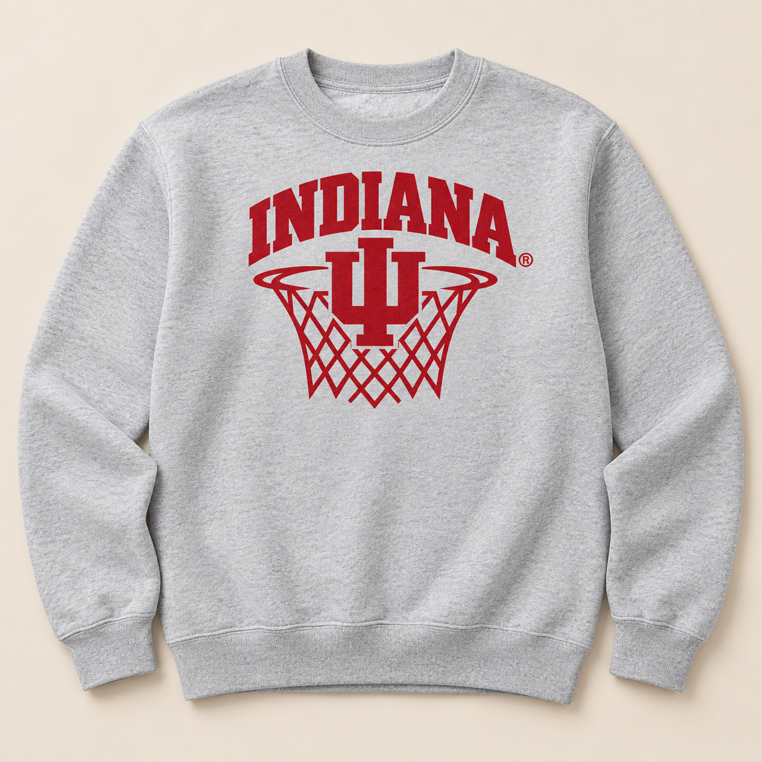 iu hoop Sport Gray crewneck mockup