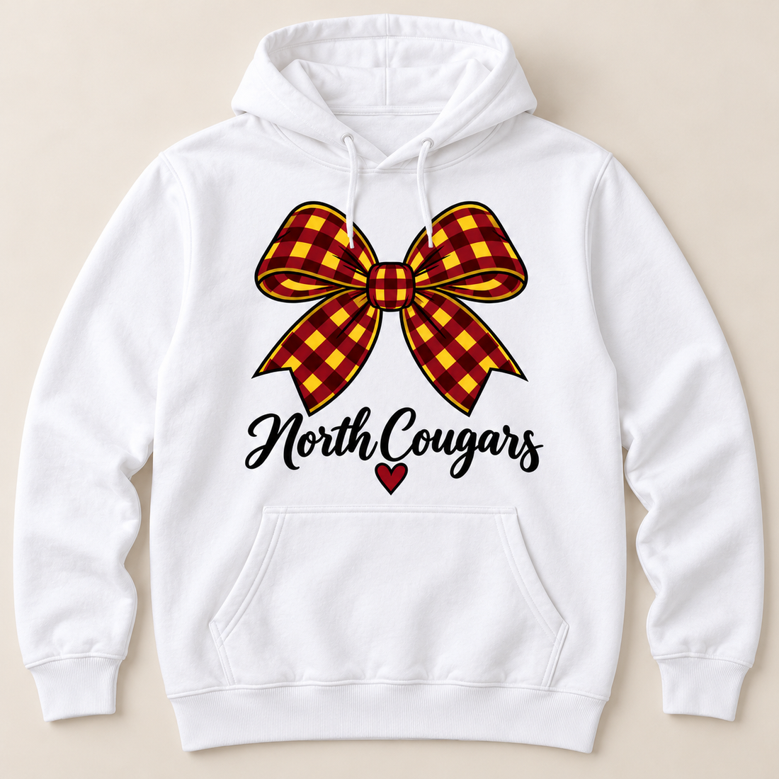 North Cougars Bow Hoodie in White