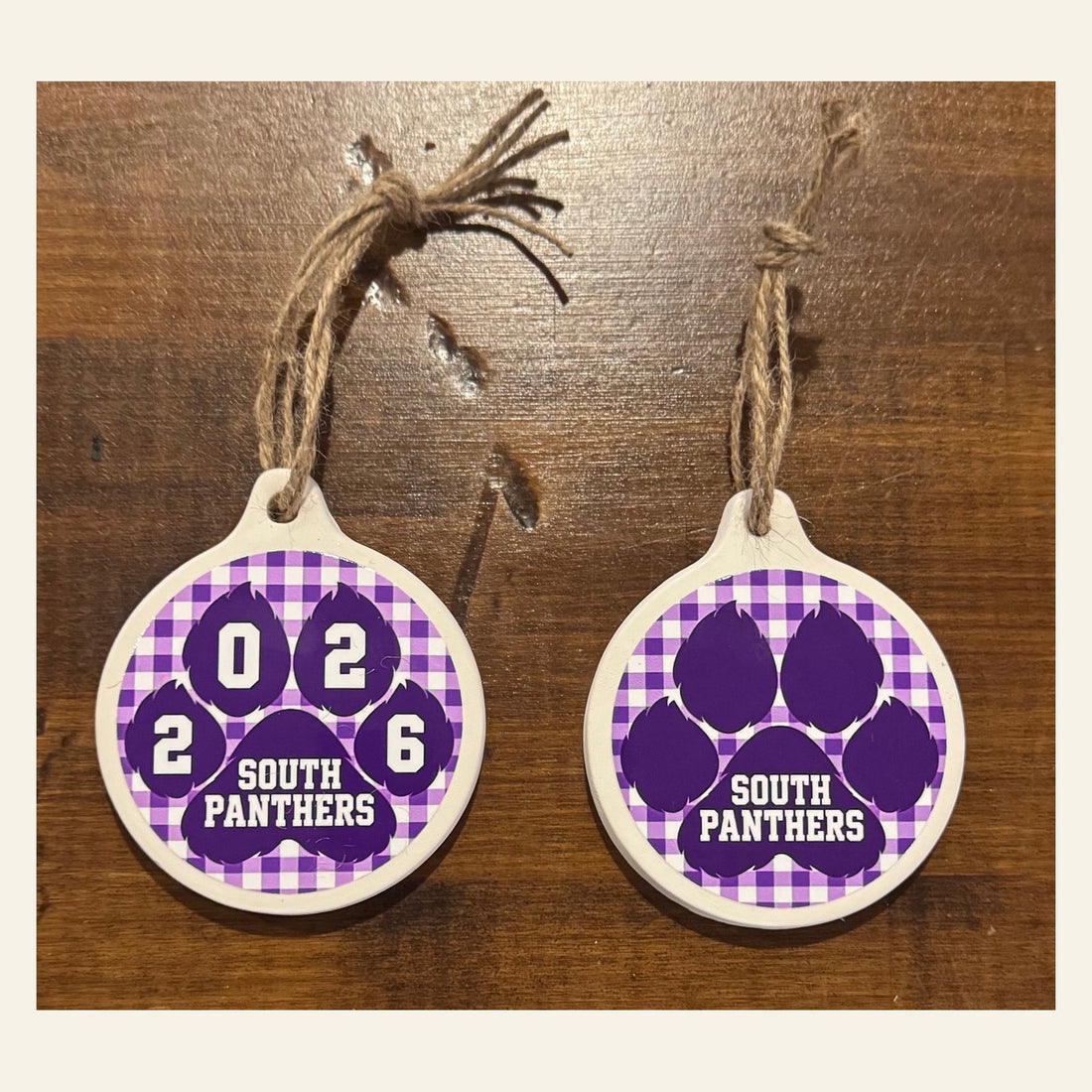 South Panthers ornament, 2026 and no-year options shown; sold individually