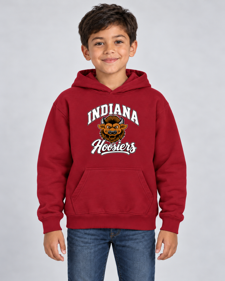 Arched Indiana Hoosiers Big Bison Youth Hoodie