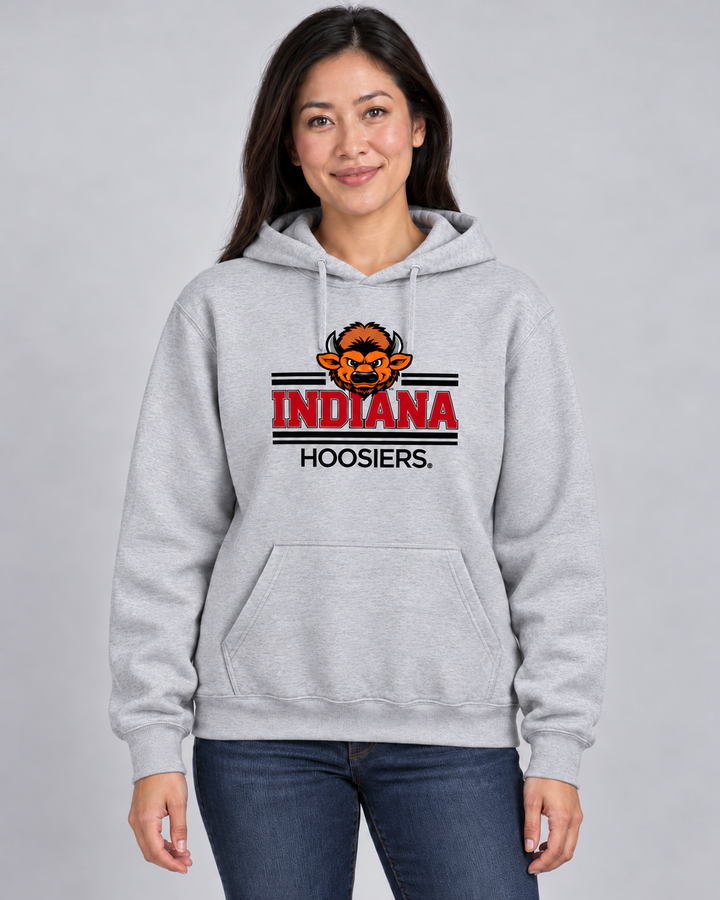 Indiana Hoosier Striped Big Bison Hoodie