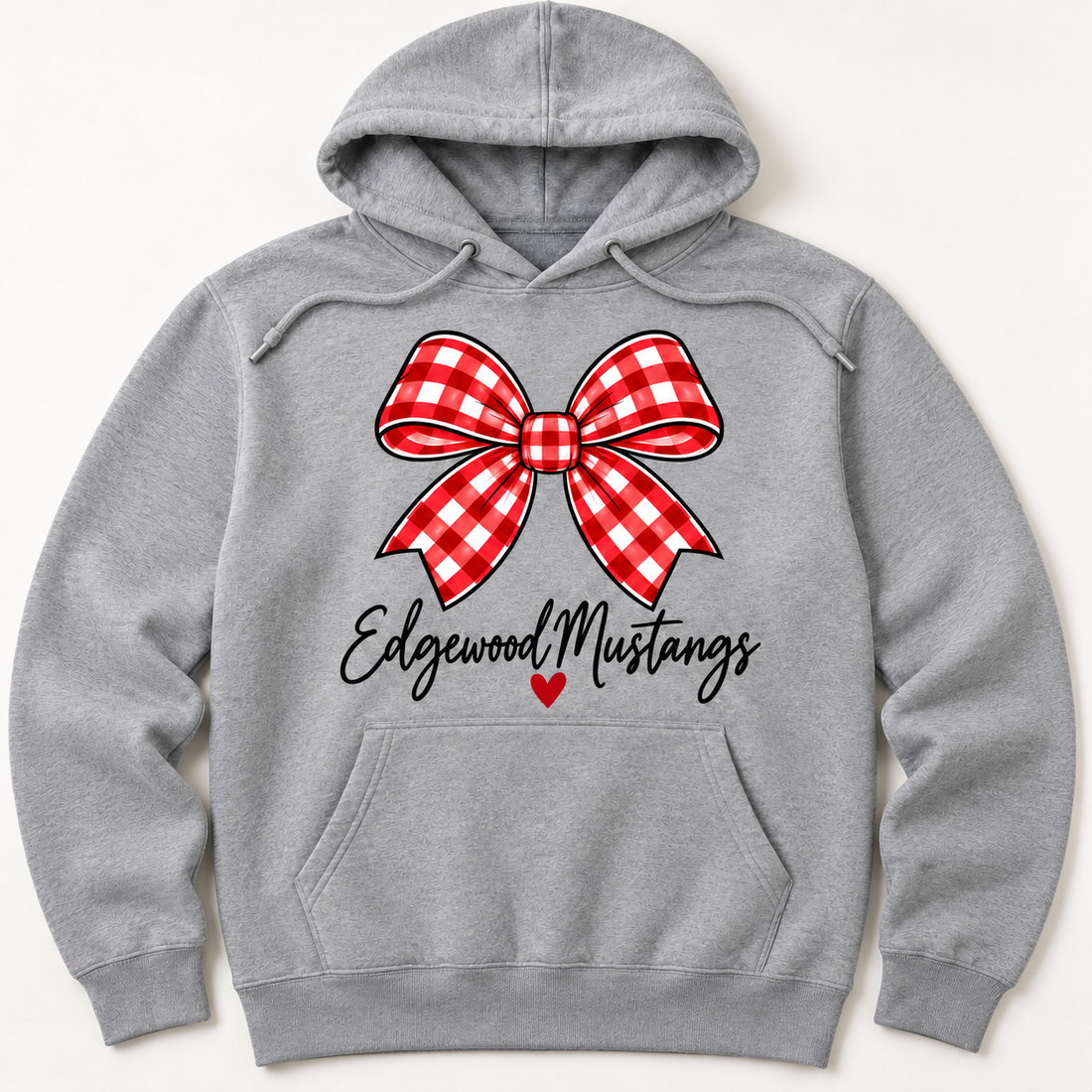 Edgewood Mustangs Bow Hoodie in Sport Gray