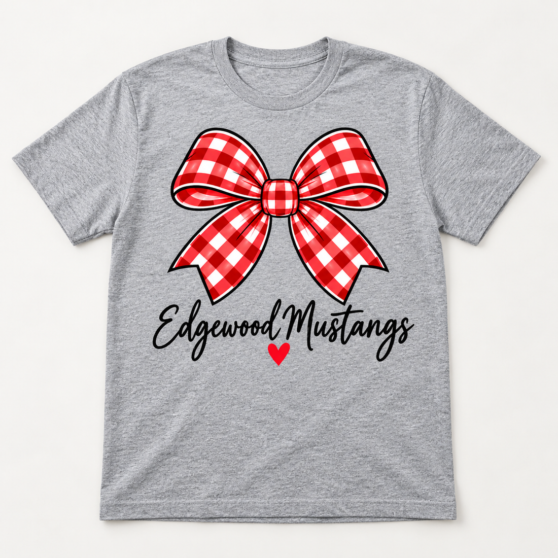 Edgewood Mustangs Bow T-Shirt in Sport Gray