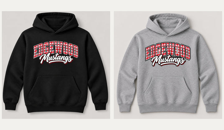 Edgewood Mustangs Gingham Youth Hoodie