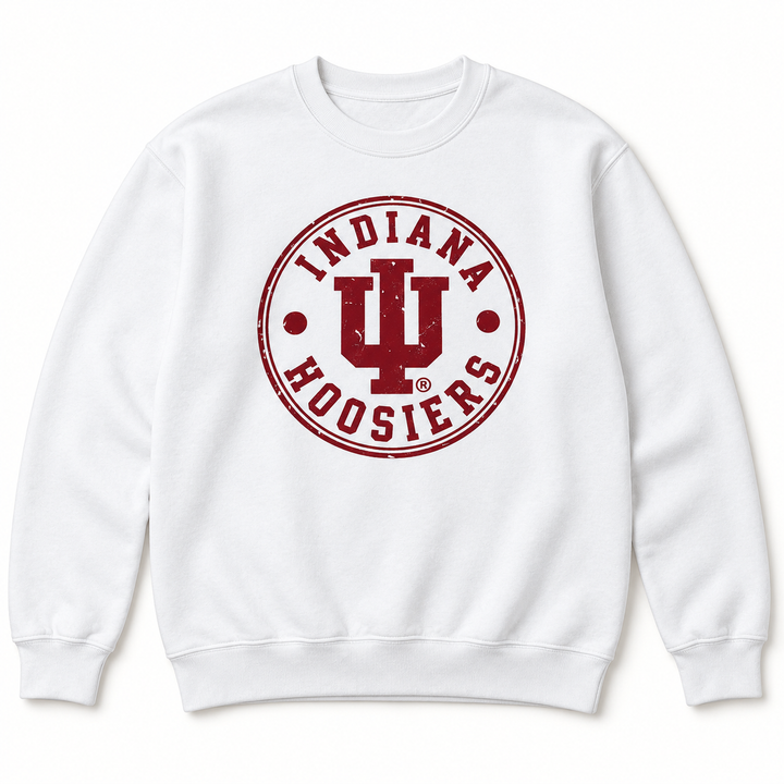 Indiana Hoosiers Distressed Circle Youth Crewneck