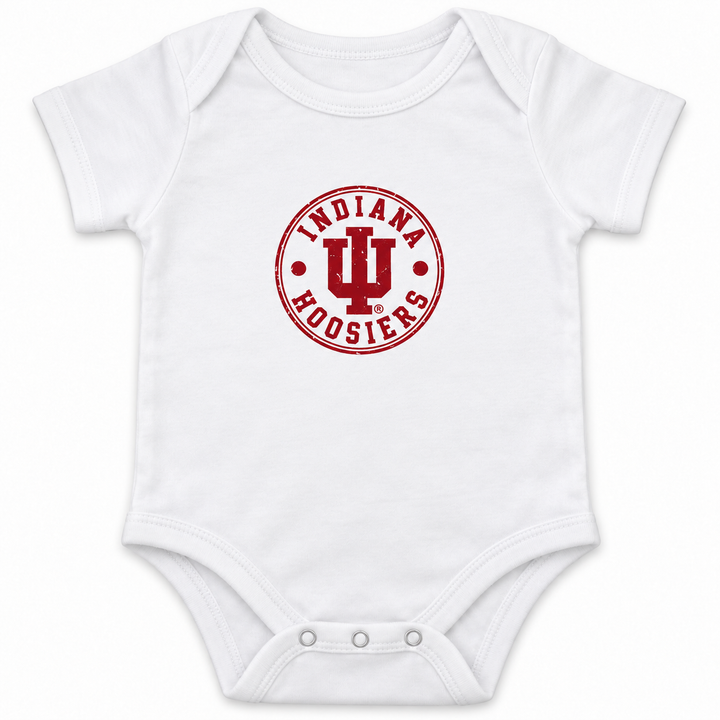 Indiana Hoosiers Distressed Circle Baby Onesie