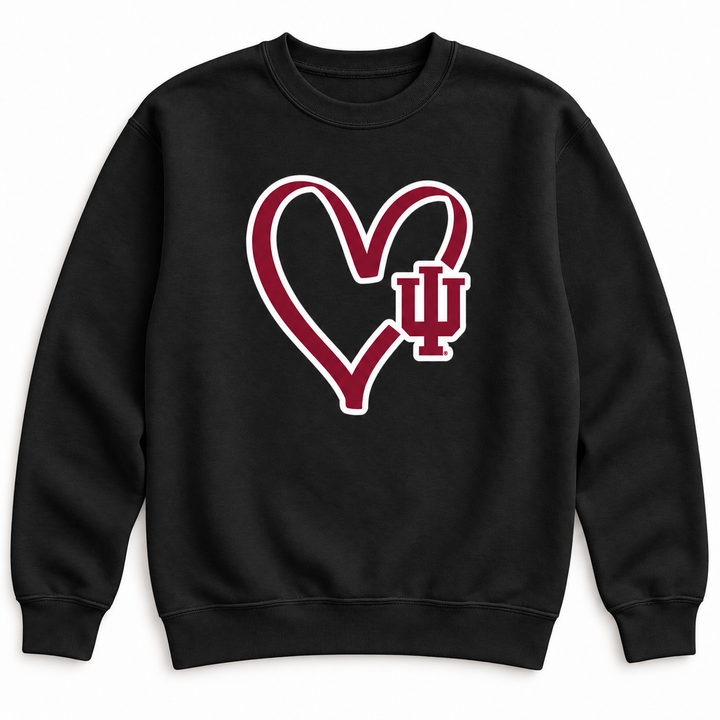 IU Outline Heart Youth Crewneck