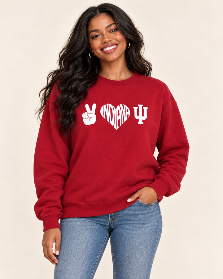 Peace Indiana Heart IU Crewneck