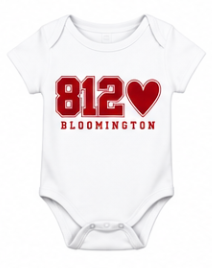 812 Bloomington Heart Short Sleeve Baby Onesie