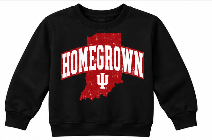 Homegrown Indiana State IU Youth Crewneck