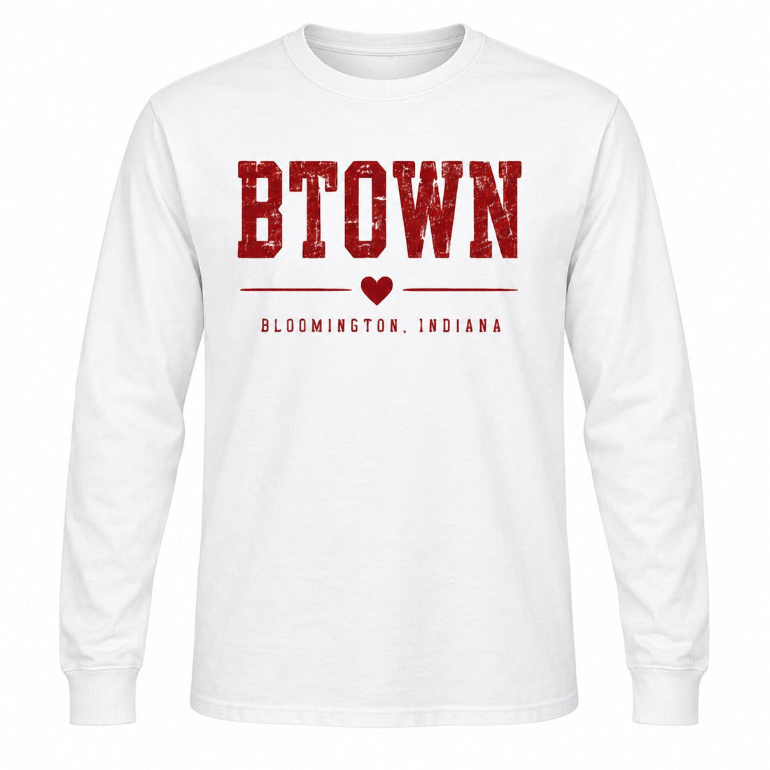 B-Town Heart Long Sleeve Tee in White