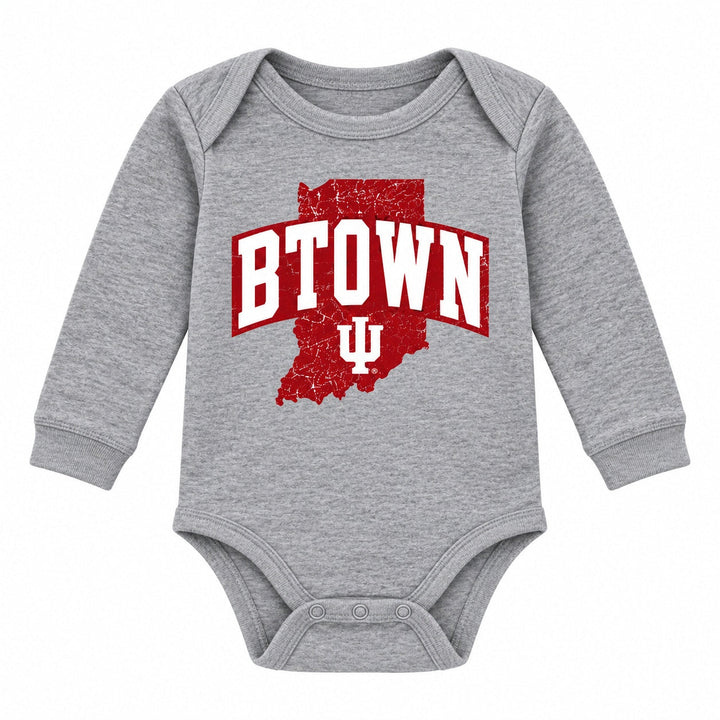 B-Town Indiana State IU Long Sleeve Baby Onesie