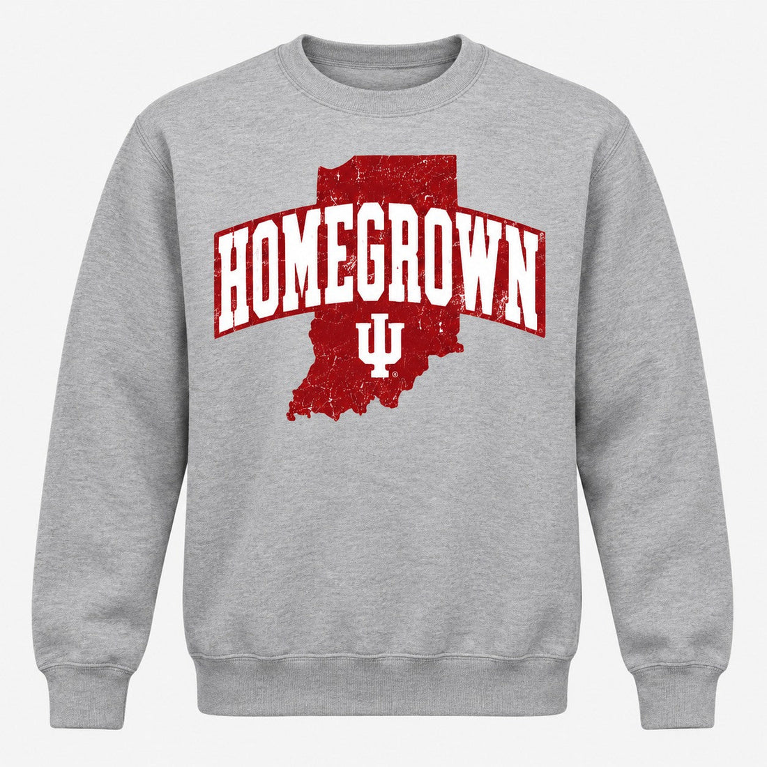Homegrown Indiana State IU Crewneck in Heather Gray