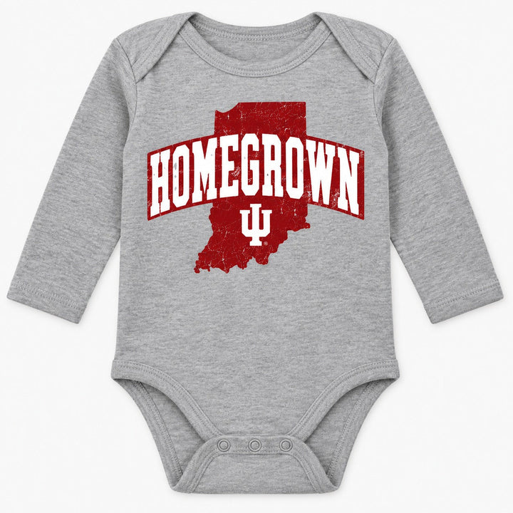 Homegrown Indiana State IU Long Sleeve Baby Onesie