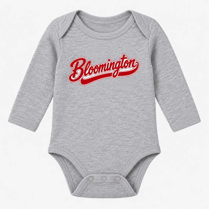 Bloomington Script Long Sleeve Baby Onesie