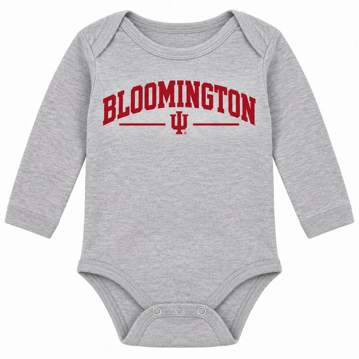 Bloomington Arch IU Long Sleeve Baby Onesie