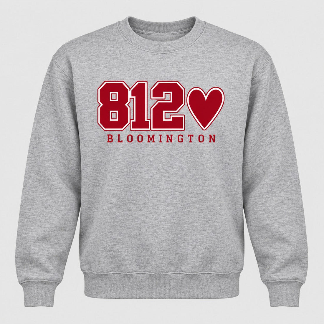 812 Bloomington Heart Crewneck in Heather Gray