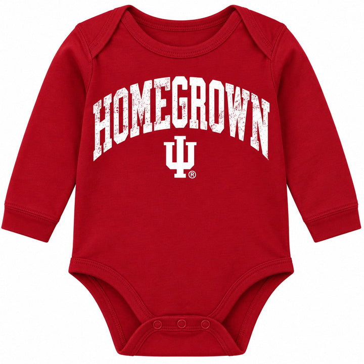 Homegrown Distressed IU Long Sleeve Baby Onesie