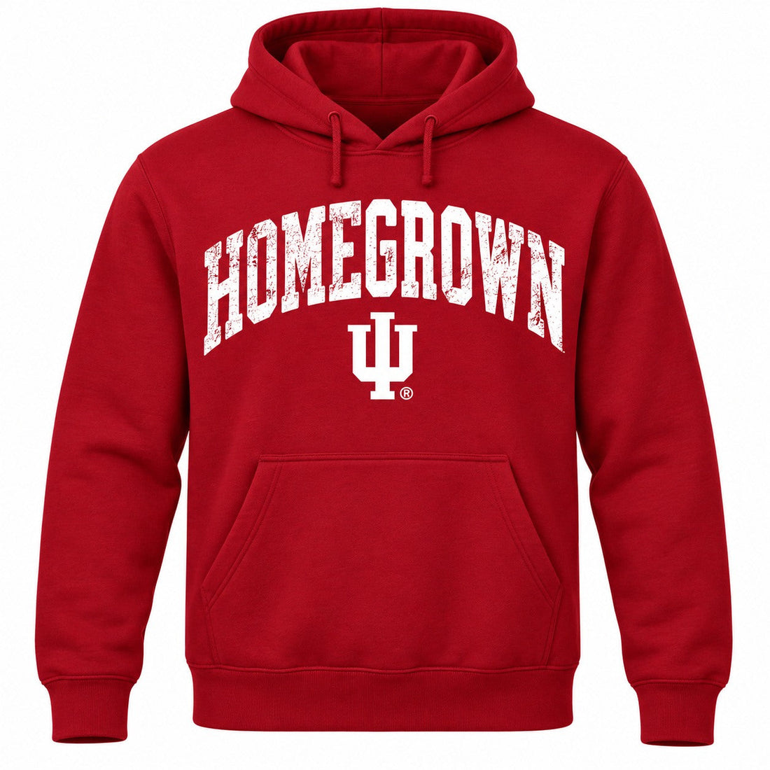 Homegrown Distressed IU Hoodie in Crimson