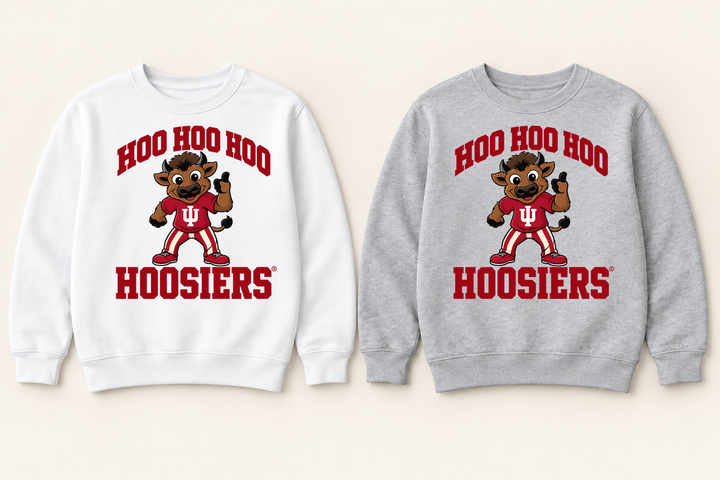 Hoo Hoo Hoo Hoosiers Youth Crewneck