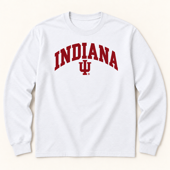 Arched Indiana IU Youth Long Sleeve T-Shirt