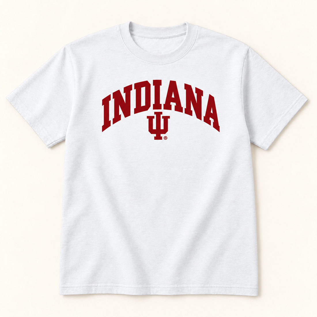 arched indiana iu White Tee garment mockup