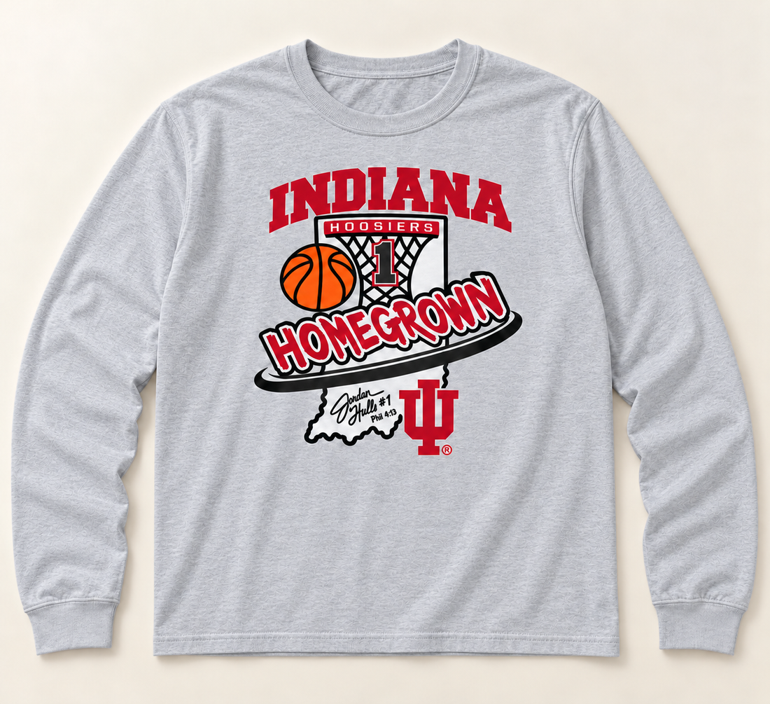 Homegrown Jordan Hulls Sport Gray Long Sleeve garment mockup