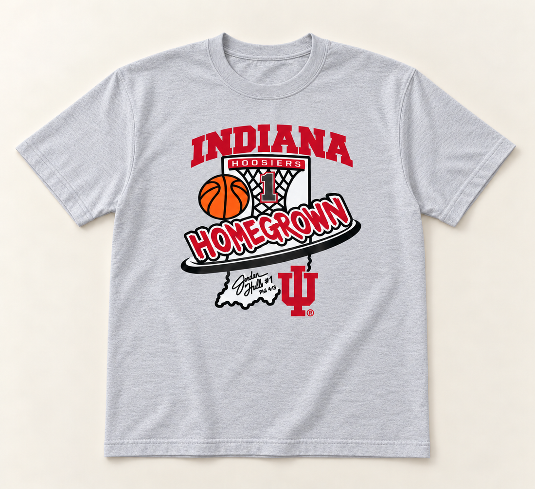 Homegrown Jordan Hulls Sport Gray Tee garment mockup
