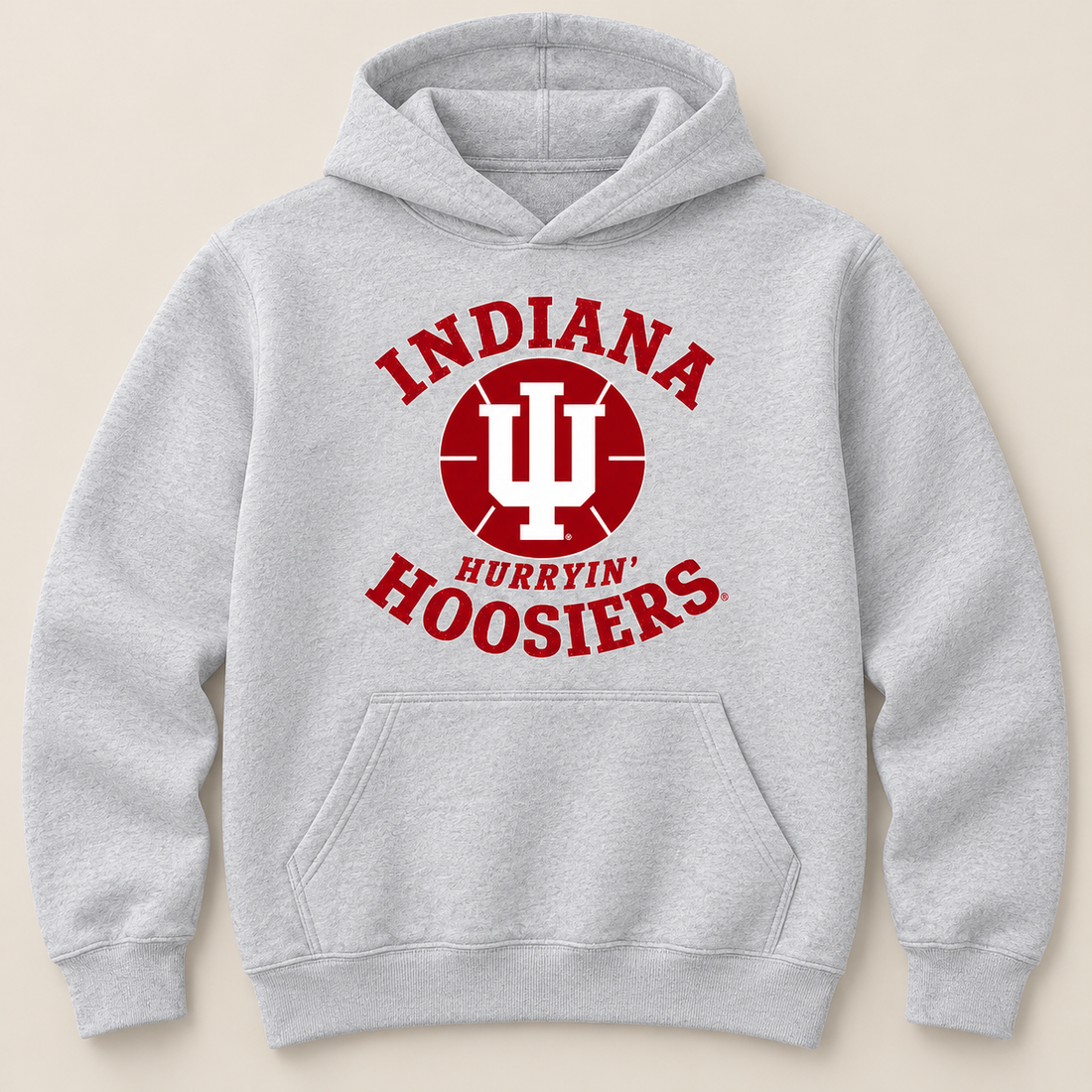 Hurryin Hoosiers Sport Gray Hoodie garment mockup