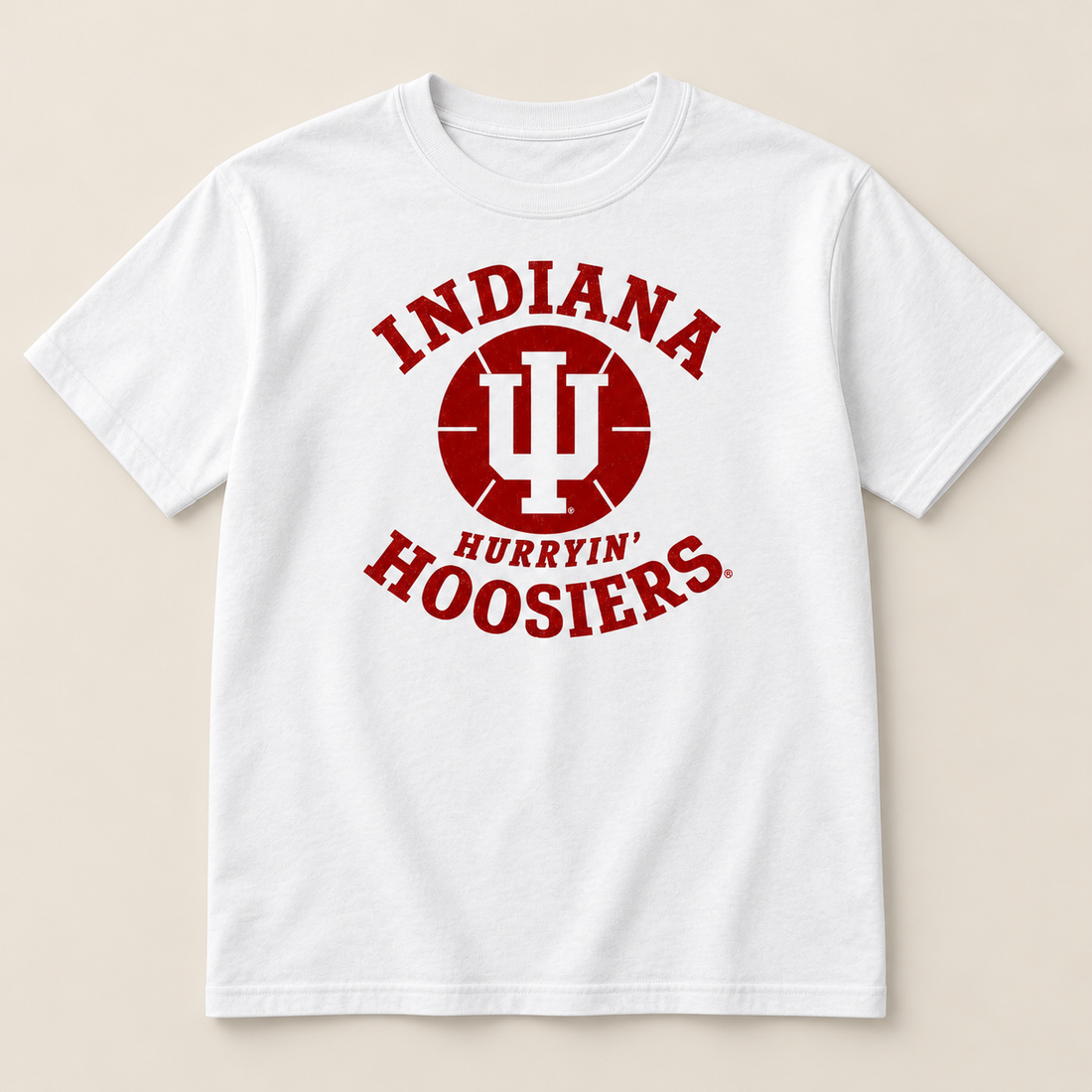 Hurryin Hoosiers White Tee garment mockup