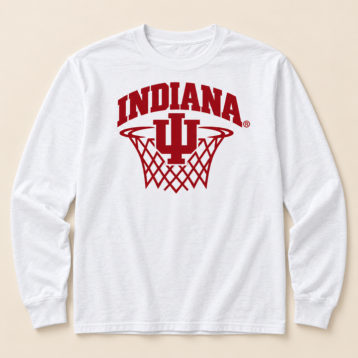Indiana IU Basketball Hoop Youth Long Sleeve T-Shirt