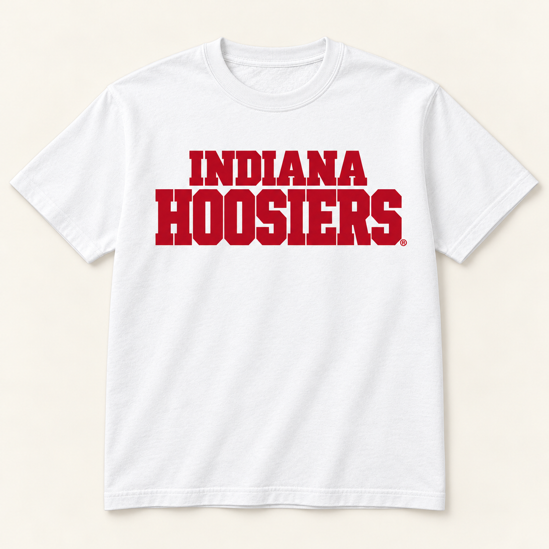 stacked indiana hoosiers Stacked White Tee Draft garment mockup