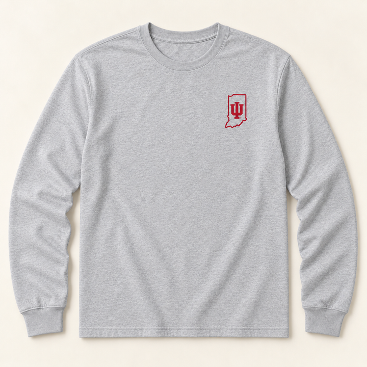 Indiana State IU Left Chest Youth Long Sleeve T-Shirt